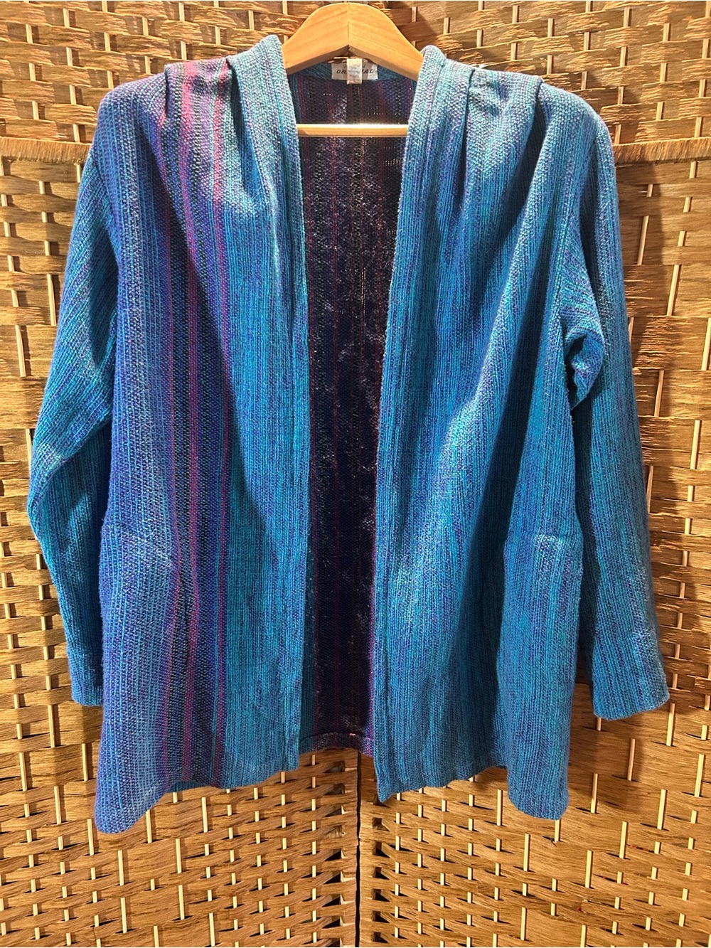 Pat Beard Handwovens Art to Wear Handwoven Cotton Metallic Jacket Lagenlook
